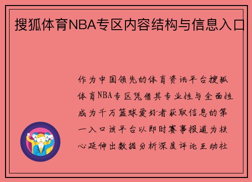 搜狐体育NBA专区内容结构与信息入口